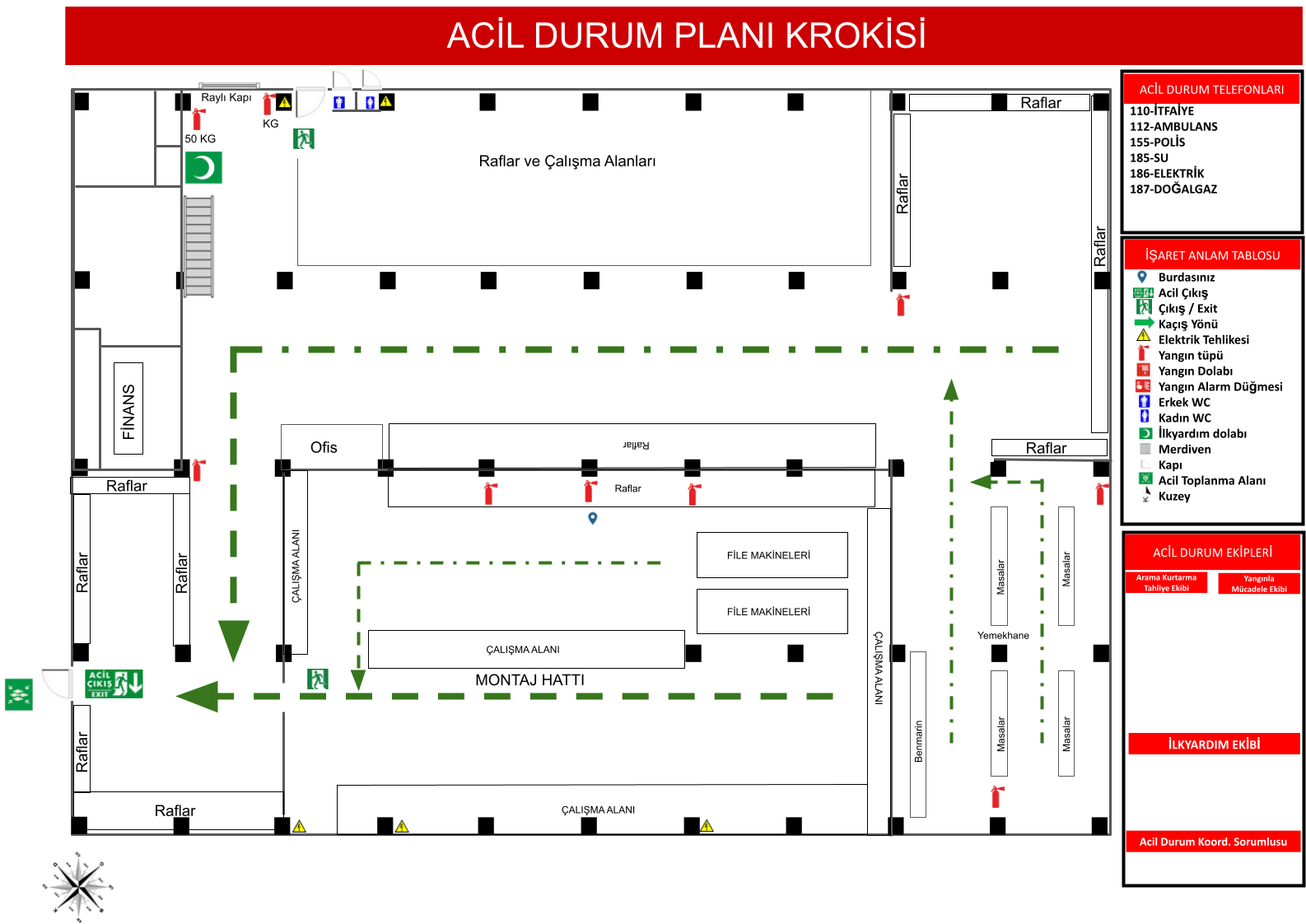 Acil durum tahliye krokisi 